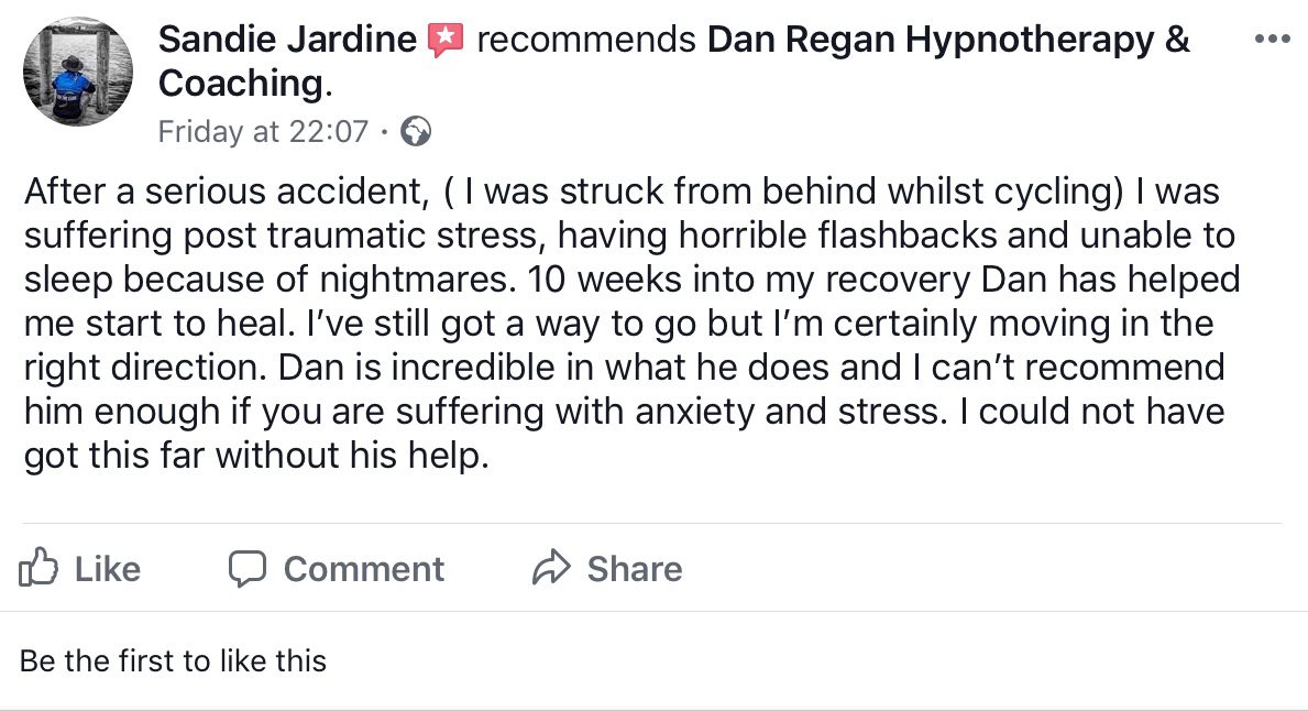 post traumatic stress hypnotherapy testimonial