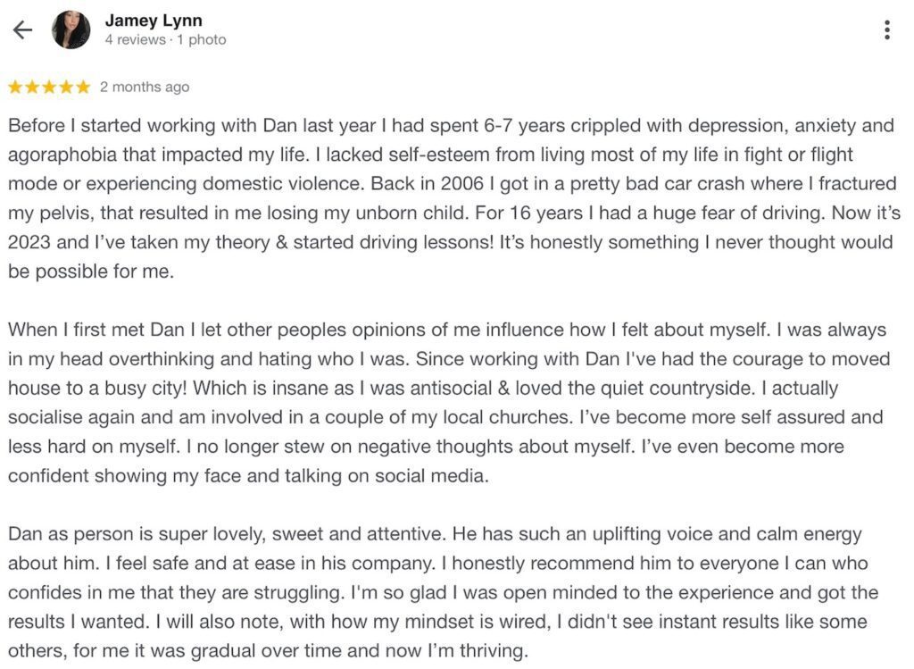 Depression, anxiety and agoraphobia Hypnotherapy in Newmarket review