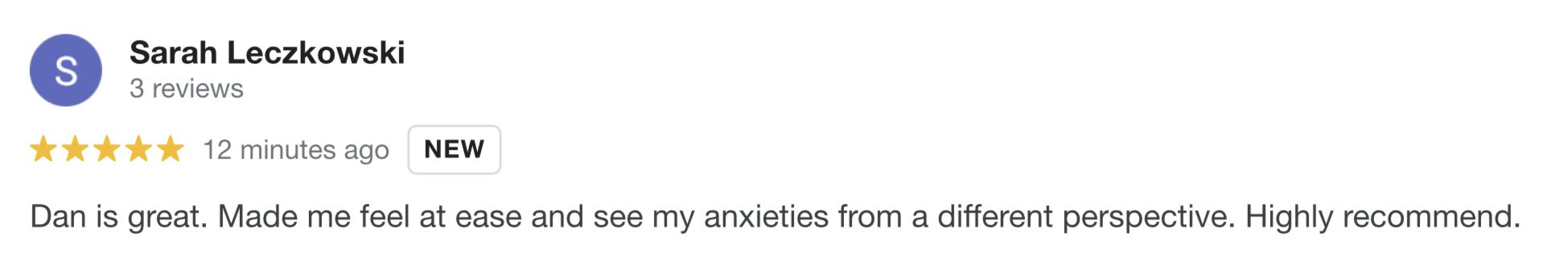 Anxieties Hypnotherapy Review - Dan Regan in Ely