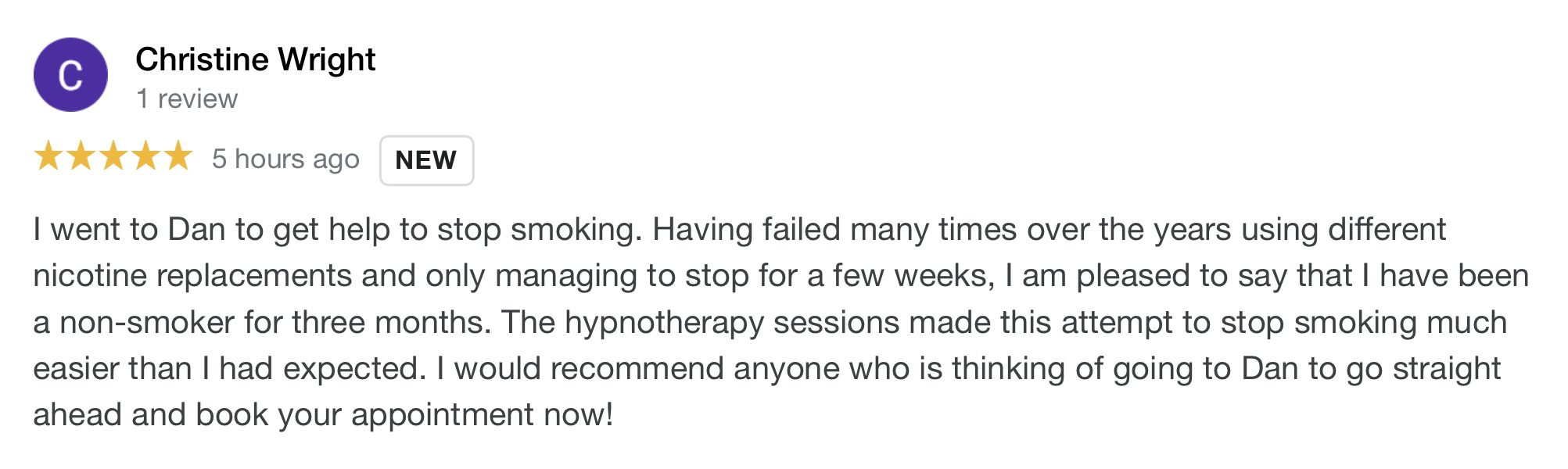 Stop Smoking Hypnotherapy Review Ely