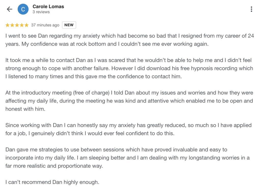 Anxiety Hypnosis in Ely