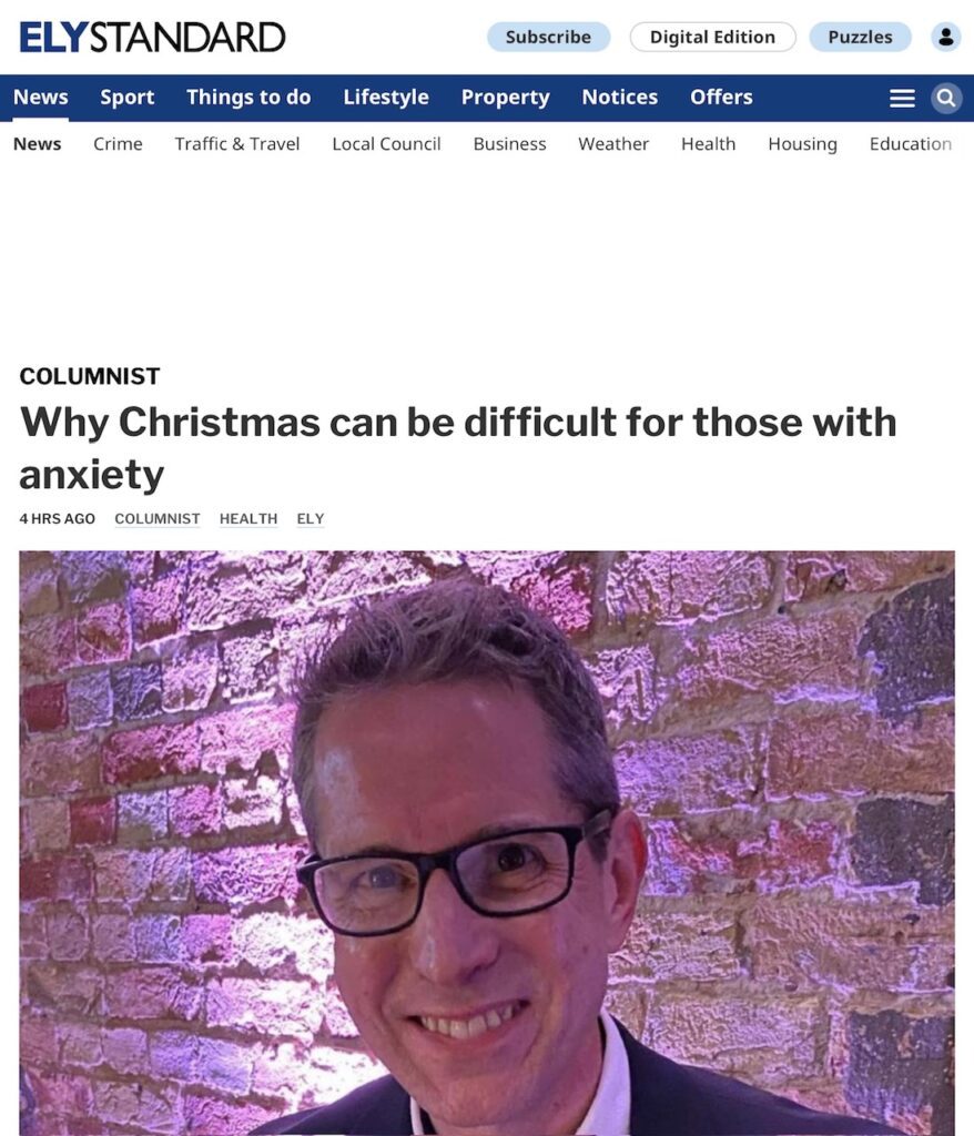 Anxiety in Ely at Christmas - Hypnotherapy in Ely